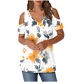 thumbnail image 2 of Soki Blouses à Épaules Dénudées pour Femmes en Liquidation Manches Courtes Col en V Tops à la Mode, 2 of 6