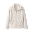 thumbnail image 4 of JOANKDMI Fuzzy Fleece Jacket for Women Full Zip Sherpa Coat Casual Stand Collar Long Sleeve Winter Warm Outerwear with Pockets Cozy Fluffy Tops for Fall Cold Weather, 4 of 5