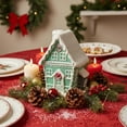 thumbnail image 6 of Ayieyill Christmas Village Light Up House Christmas Decorations Indoor Tabletop Christmas Decor, Green, 6 of 7