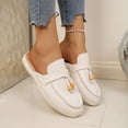 thumbnail image 4 of Pandaie Womens Mules Suede Slip on Dressy Loafers Ladies Closed Toe Backless Slides 2026 Casual Walking Shoes for Business Work Office White Size 8, 4 of 9