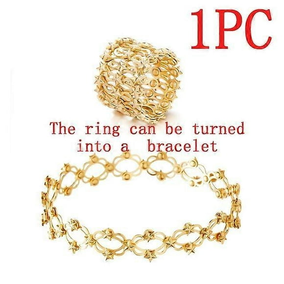 2 In 1 Magic Retractable Ring Bracelet Creative Stretchable Twist Folding Ring Crystal Rhinestone Bracelets Women Jewelry Gift