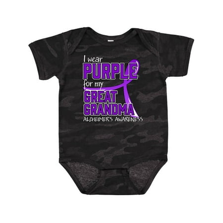 

Inktastic I Wear Purple for My Great Grandma- Alzheimers Awareness Gift Baby Boy or Baby Girl Bodysuit