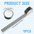 thumbnail image 7 of 4 Rolls Checkered Flag Tape, Black White Washi Tape Checkerboard Grid Pattern Checkered Flag Party Supplies 1 Roll 196 inch/5.4 Yards Buffalo Tapes for Scrapbooking DIY Crafts Box Decoration(4), 7 of 7