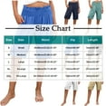 thumbnail image 3 of Bloomae Linen Shorts for Women Smoked High Waisted Elastic Waist Wide Leg Bermuda Shorts Loose Comfortable Casual Summer Short Pants with Pockets Khaki M, 3 of 8