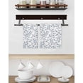 thumbnail image 3 of Blue Leaves Kitchen Dish Towels for Drying Dishes Set of 2, Summer Botanical Elegant Pastoral Waffle Weave Microfiber Hand Tea Bathroom Towels Quick Dry & Absorbent Towel 15.7x23.6, 3 of 7