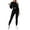 Black, variant on JIAYUE Women Set Corset‑Style Hooded Sweatshirt Elastic Drawstring Jogger Pants 2 Piece Outfit for Vacation Casual Walking