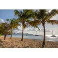 thumbnail image 2 of Jaynes Gallery 14x11 Gold Ornate Wood Framed with Double Matting Museum Art Print Titled - Caribbean-Grenada-Mayreau Island Sailboats at anchor off beach, 2 of 4