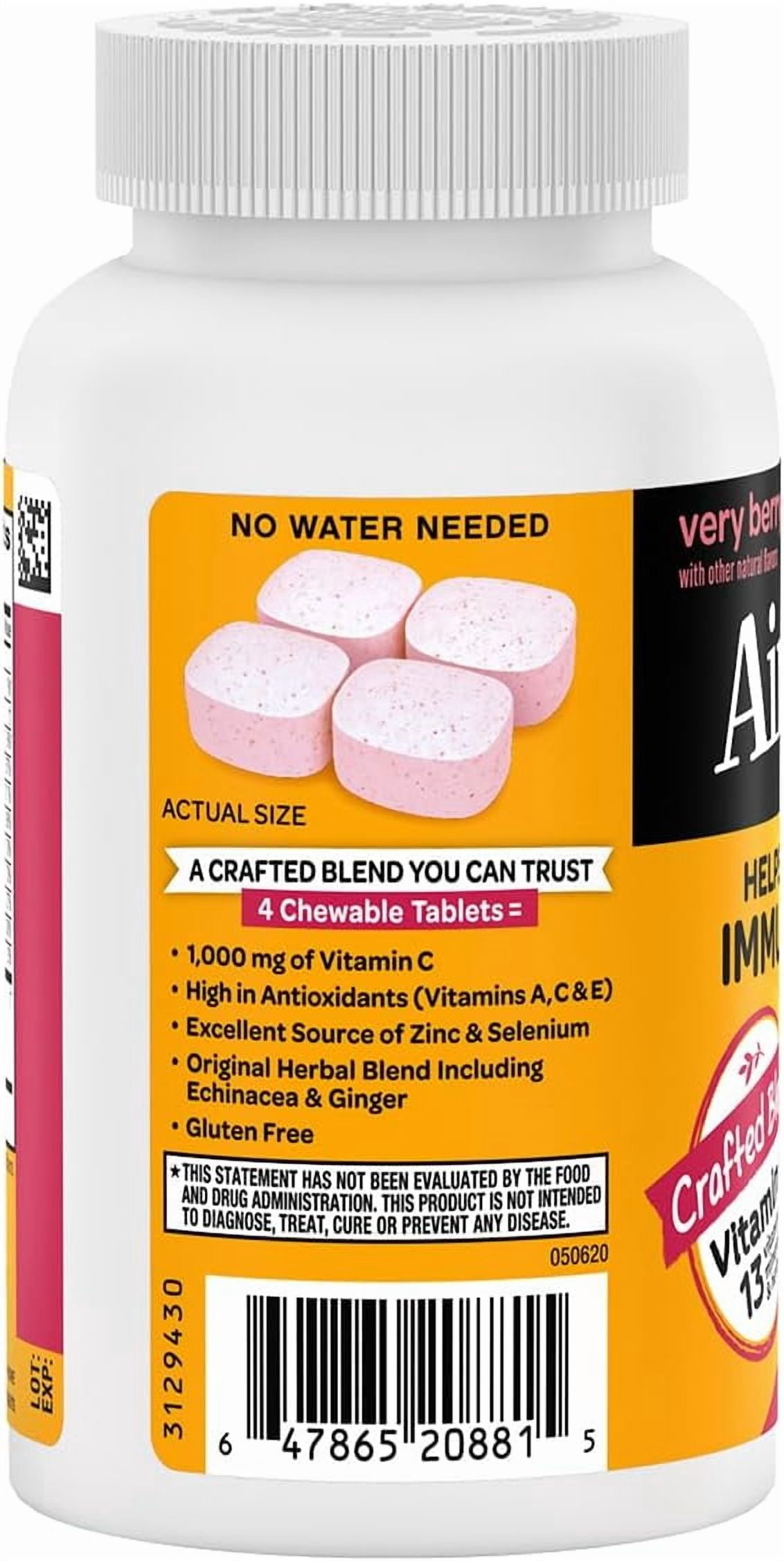 Airborne Berry Chewable Tablets 1000mg of Vitamin C - Immune Support Supplement 11 116 Each - (Pack of 2)