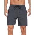 thumbnail image 6 of Hanerdun Mens 2 in 1 Dry Fit Workout Shorts with Liner and 5 Pockets Gray M, 6 of 7