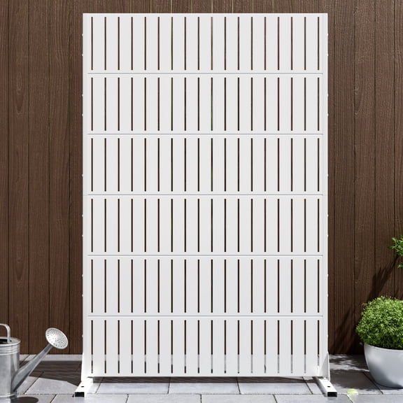 MAYEERTY Modern Steel Panel – Multi-Purpose Galvanized Room Partition,Vertical Stripes,White