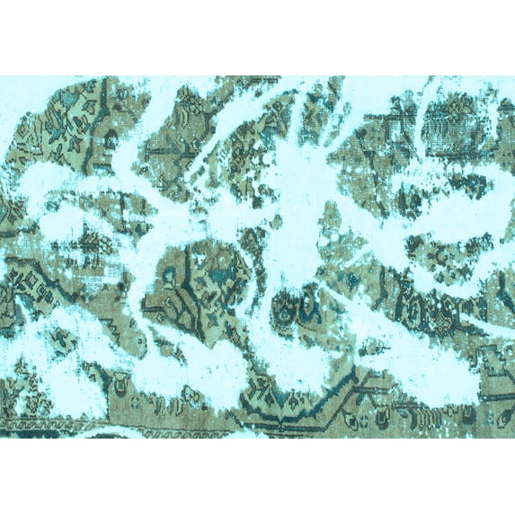 Ahgly Company Indoor Rectangle Abstract Light Blue Modern Area Rugs, 8' x 12'