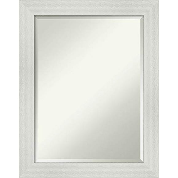 Amanti Art Miroir de Courtoisie Encadré / Miroirs de Salle de Bain pour Mur / Miroir Blanc Mosaïque / Miroir Mural / Miroir Moyen / 28,38 x 22,38 Po