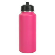 Ozark Trail 32 oz Stainless Steel Flip Straw Water Bottle, Pink