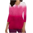 thumbnail image 2 of FcBaudy Hauts pour Femmes, Chemisiers et Chemises à Manches Longues à Col Rond, Chemises pour Femmes Nouvelle Mode T-shirt à Col Rond Imprimé à Manches 3/4 Décontracté pour Femmes Vêtements d'Allaitement Haut Femme Blouse en Polyester, 2 of 4