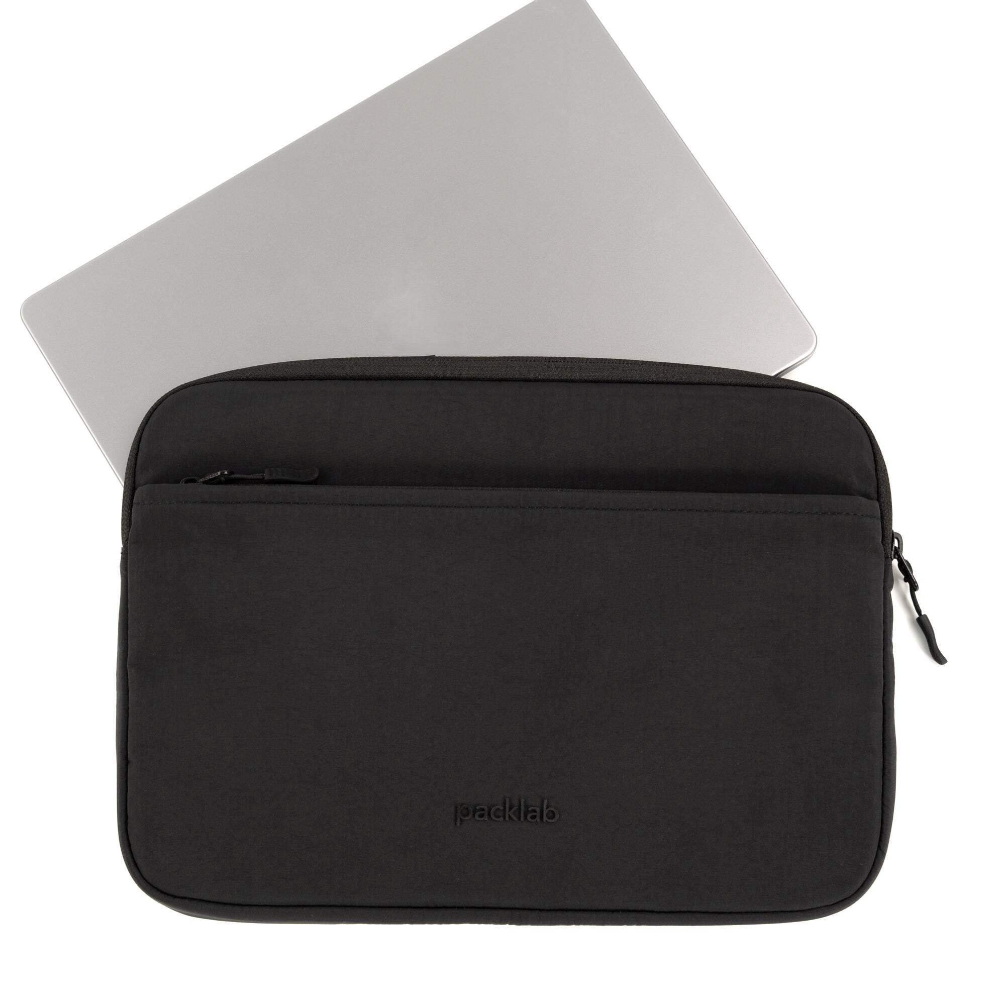 packlab Black Laptop Sleeve with Pocket – Slim Padded 14 Inch Computer Case for Work, Travel, and Everyday Laptop Protection