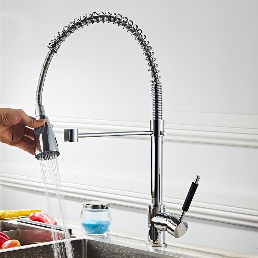 Zimtown Copper Double Handle Pull Down Sprayer Spring Kitchen Faucet, Kitchen Sink Faucet Zimtown Copper Double Handle Pull Down Sprayer Spring Kitchen Faucet, Kitchen Sink Faucet
