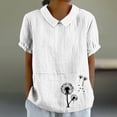 thumbnail image 2 of XuJwPNcy Shirts for Women Summer V-Neck Plus Size Comfy Tops Short Sleeve Printed Casual Loose Blouses, 2 of 4