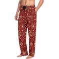 thumbnail image 4 of GZHJMY Chrismas Snowflake Pajama Pants for Men, Lounge Pants Lightweight Men Pajama Bottoms with Drawstring Pockets, Christmas New Year Birthday Gifts, Large, 4 of 6