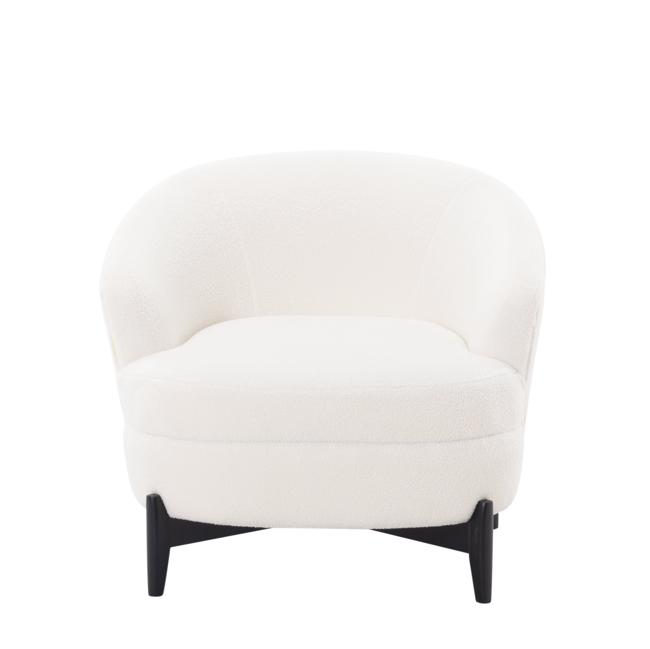 BSHTI 33.07" Velvet Upholstered Barrel Accent Chair – Modern Comfortable Armchair for Living Room, Bedroom, or Office, Beige