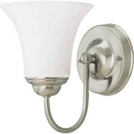 - Replacement for 60/1832 DUPONT 1 LIGHT VANITY WITH SATIN WHITE GLASS BRUSHED NICKEL TRANSITIONAL