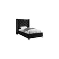 thumbnail image 4 of Homestock Gothic Grace Modern Contemporary Velvet Upholstered Bed with Deep Button Tufting, Solid Wood Frame, and Custom Chrome Legs-Color:Black,Size:Twin, 4 of 6