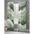 thumbnail image 3 of Sage Green Sheer Curtains 84 Inch Long 2 Panels, and White Ombre Striped Wave Gradient Light Filtering Rod Pocket Curtains, Sheer Voile Drapes for Living Room Bedroom, 52"x84", 3 of 8