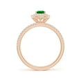 thumbnail image 2 of ANGARA Natural Split Shank Pear Emerald and Diamond Double Halo Ring in 14K Rose Gold for Women (Size-6x4mm) | May Birthstone, Birthday, Anniversary, Jewelry Gift for Women | Natural Emerald Ring, 2 of 9