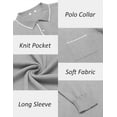 thumbnail image 6 of COOFANDY Knit Polo for Men Long Sleeve Collared Sweater Polo Business Casual Polos with Pocket, 6 of 8