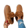thumbnail image 2 of EKVAHL Women's Winter Orthopedic Boots, Lightweight Slip On Walking Shoes, Faux Fur Lined Snow Boots For Cold Weather Commute Outdoor Brown, 2 of 5