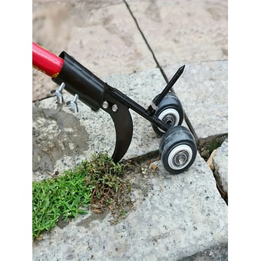 1pc Heavy Duty Metal Garden Weeding Roller - Multipurpose Crack Tool With Adjustable Handle And Swivel Wheel, Effectively Removes Weeds On Grass, Lawn And Stairs, Weeding Tool