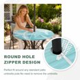 thumbnail image 4 of Round Outdoor Tablecloth with Umbrella Hole and Zipper, Turquoise Gray Starfish Tablecloth with Elastic Waterproof, Summer Coastal Nautical Ocean Classic Patio Table Covers for 45" - 54" Pool Tables, 4 of 9