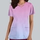 thumbnail image 1 of Fiudx Liquidación de Ofertas Flash Top de Ropa de Enfermería con Bolsillo y Cuello En V de Manga Corta de Color Degradado Informal a La Moda para Mujer, 1 of 5