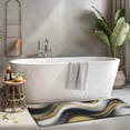 thumbnail image 2 of Black Marble Gold Wave Pattern Kitchen Rug Mat,Kitchen Runner Rugs Non Skid Washable,Decorative Kitchen Floor Mats for Kitchen,Sink,Laundry,17"x47.2", 2 of 7