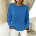 thumbnail image 2 of JIAYUE Women's Sweater Long Sleeve Effortless Everyday Knit Pullover Solid Color Lightweight Round Neck Casual Wear Classic Female Tops, 2 of 4