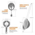 thumbnail image 3 of WANGQI Cocktail Strainer-Stainless Steel Bar Tools Bartender Cocktail Strainer Set: Strainer, Strainer and Conical Fine Mesh Strainer, 3 of 6