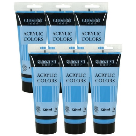 UPC: 0194629120697 | Sargent Art Acrylic Paint Tube 120 ml Sky Blue Pack of 6