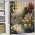 thumbnail image 6 of Pratyus American Scene Painting Quick-Drying Shower Curtain Set for Bathroom with Hooks, Washable Polyester Fiber Fabric Shower Curtain for Bathroom Decoration 69x72, 6 of 7