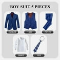 thumbnail image 2 of ETHAN Boys' Suits Slim Fit 5 Pieces Boys Formal Suit Set for Wedding Suit Ring Bearer Suit Deep Royal 3T, 2 of 5