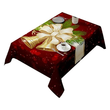 

Holiday Savings Clearance! Uhuya Christmas Tablecloth Print Rectangle Table Cover Set Holiday Party Home Decor E