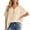 Beige, variant on Linen Shirts for Women Short Sleeve Plus Size Button Down Shirt V Neck Summer Casual Gauze Linen Tops Peasant Blouse