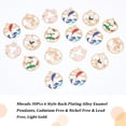 thumbnail image 6 of 30Pcs Alloy Enamel Charms Floral Hollow Alloy Enamel Pendants Light Gold Frame with Fish Bird Flower Rabbit Enamel Charms Pendants, 6 of 6