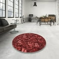 thumbnail image 4 of Ahgly Tapis d'Intérieur Lavable en Machine Carré Rouge Pamplemousse Transitionnel, 4 Pieds Carré, 4 of 7