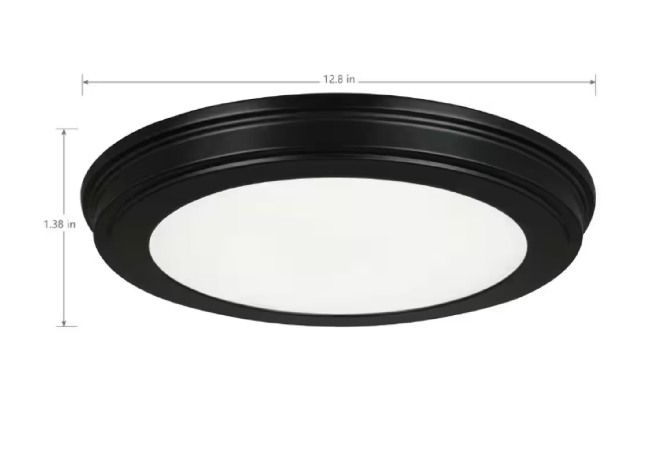 13” Matte Black Ceiling Flush Mount Light