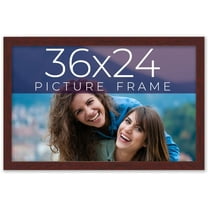 36x24 Frame Brown Solid Wood Picture Frame Width 0.75 Inches | Interior Frame Depth 0.5 Inches |