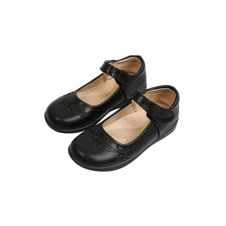 

Tenmix Girls Mary Jane Sandals Ankle Strap Dress Shoes Princess Flats Comfort Leather Shoe Children Casual Black Black 6.5