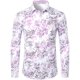 thumbnail image 3 of Camisa de vestir con estampado floral dorado de lujo para hombre, camisas de manga larga con botones y estampado completo en 3D para fiestas, blusas casuales para hombre, 3 of 5