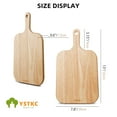 YSTKC Rubber Wood Cutting Board with Handle 13" x 7.5" Inch, Wooden