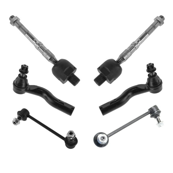 TRQ Inner Outer Tie Rod End w/ Sway Bar Link Front LH RH Set of 6 for Mazda New PSA59316