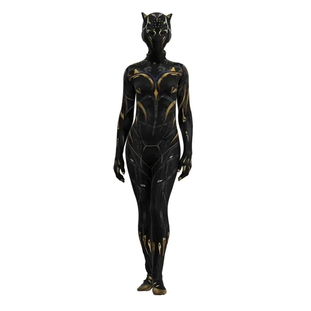 Disfraz de superhéroe de Pantera 2, Wakanda Forever, Shuri negra, mono de cosplay, disfraz de carnaval para mujeres, hombres y niños.