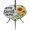 White Yellow, variant on Round Outdoor Tablecloth with Umbrella Hole and Zipper, Yellow Sunflower Tablecloth with Elastic Waterproof, Bee Wooden Grain Country Farmhouse Patio Table Covers for 36" - 44" Picnic Pool Tables